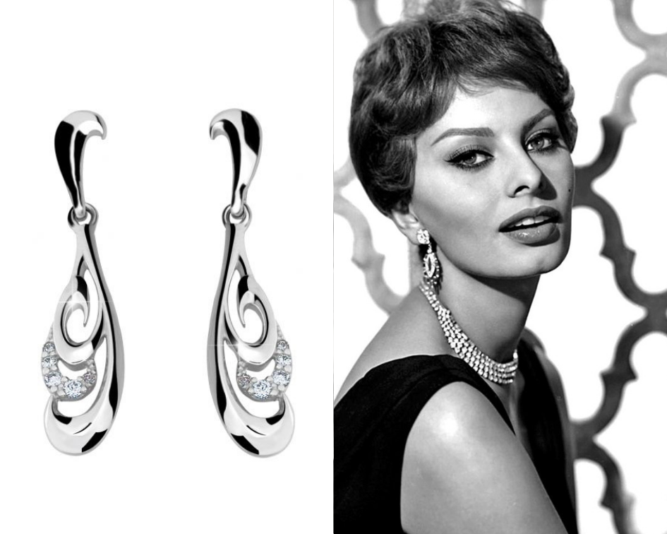 Náušnice s drahými kameny Sophia Loren