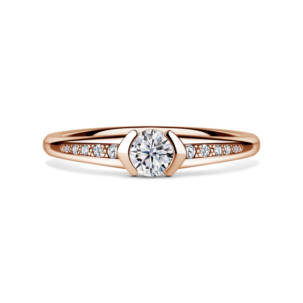 Zásnubní prsteny z růžového zlata s diamanty