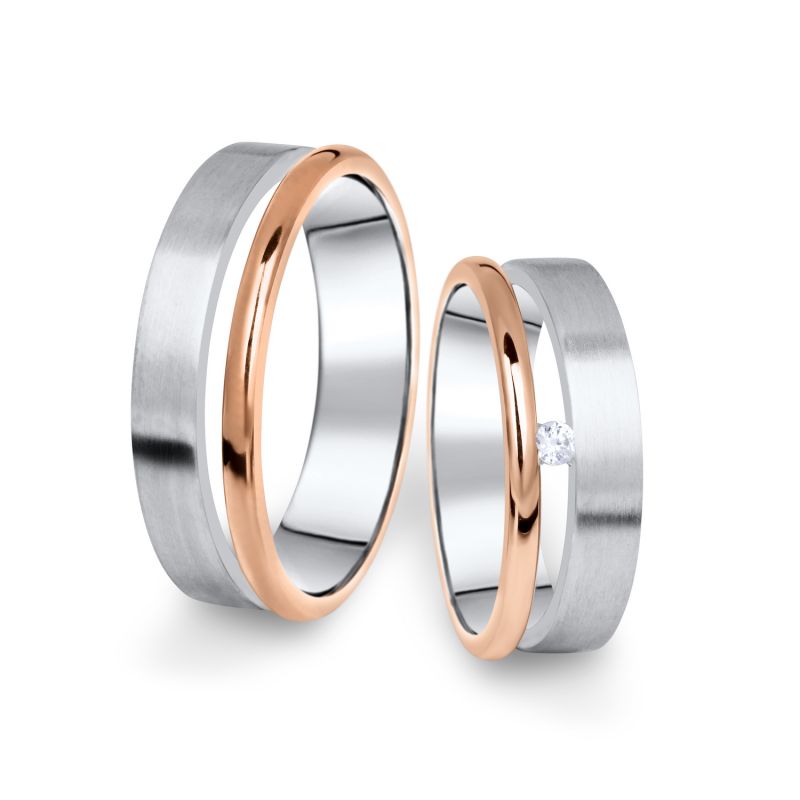 Snubní prsteny z bílého a růžového zlata