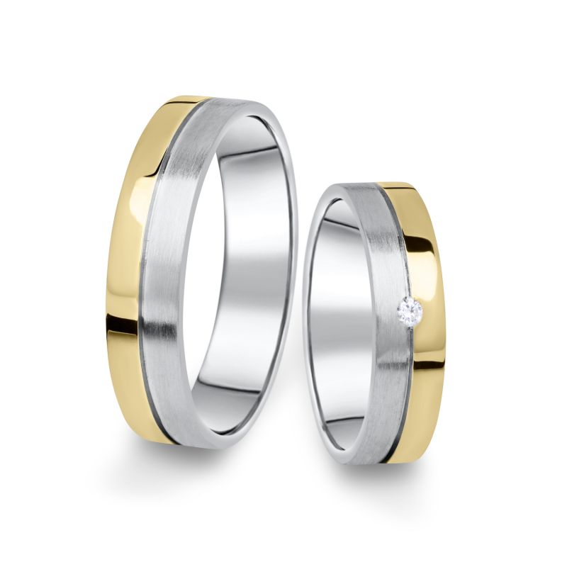 Snubní prsteny z bílého a žlutého zlata
